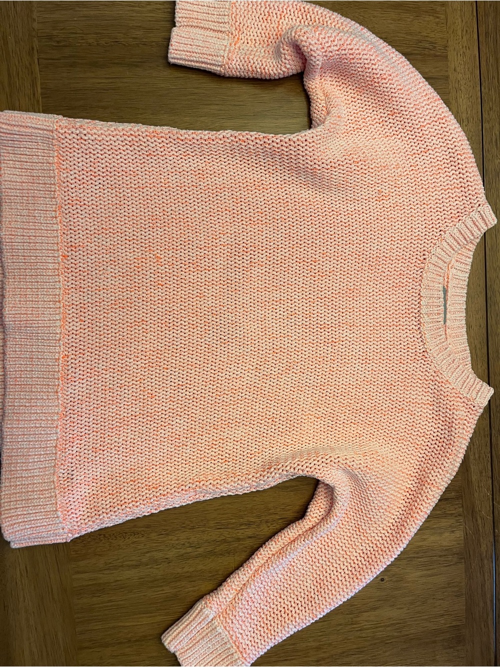 Lands' End Peach Crewneck Knit Sweater